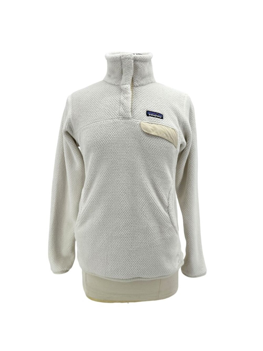 Patagonia Womens Medium Fleece Re-Tool Snap-T Pullover Polartec White Sweatshirt